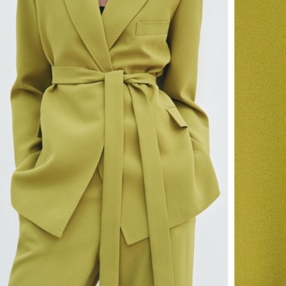 Zara Olive Green Belted Pantsuit